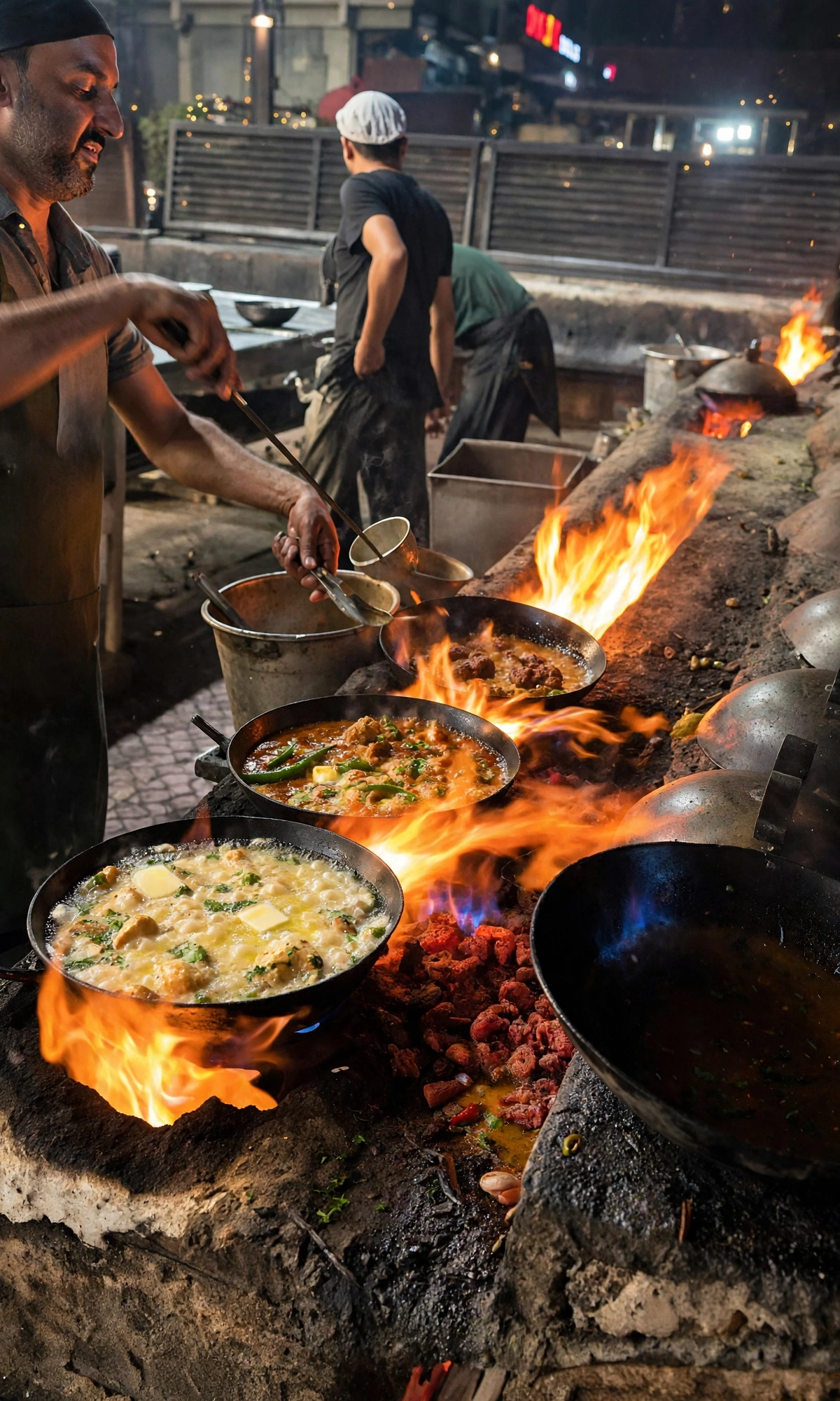 Live karahi cooking over open flame — the Balochi family tradition that started it all