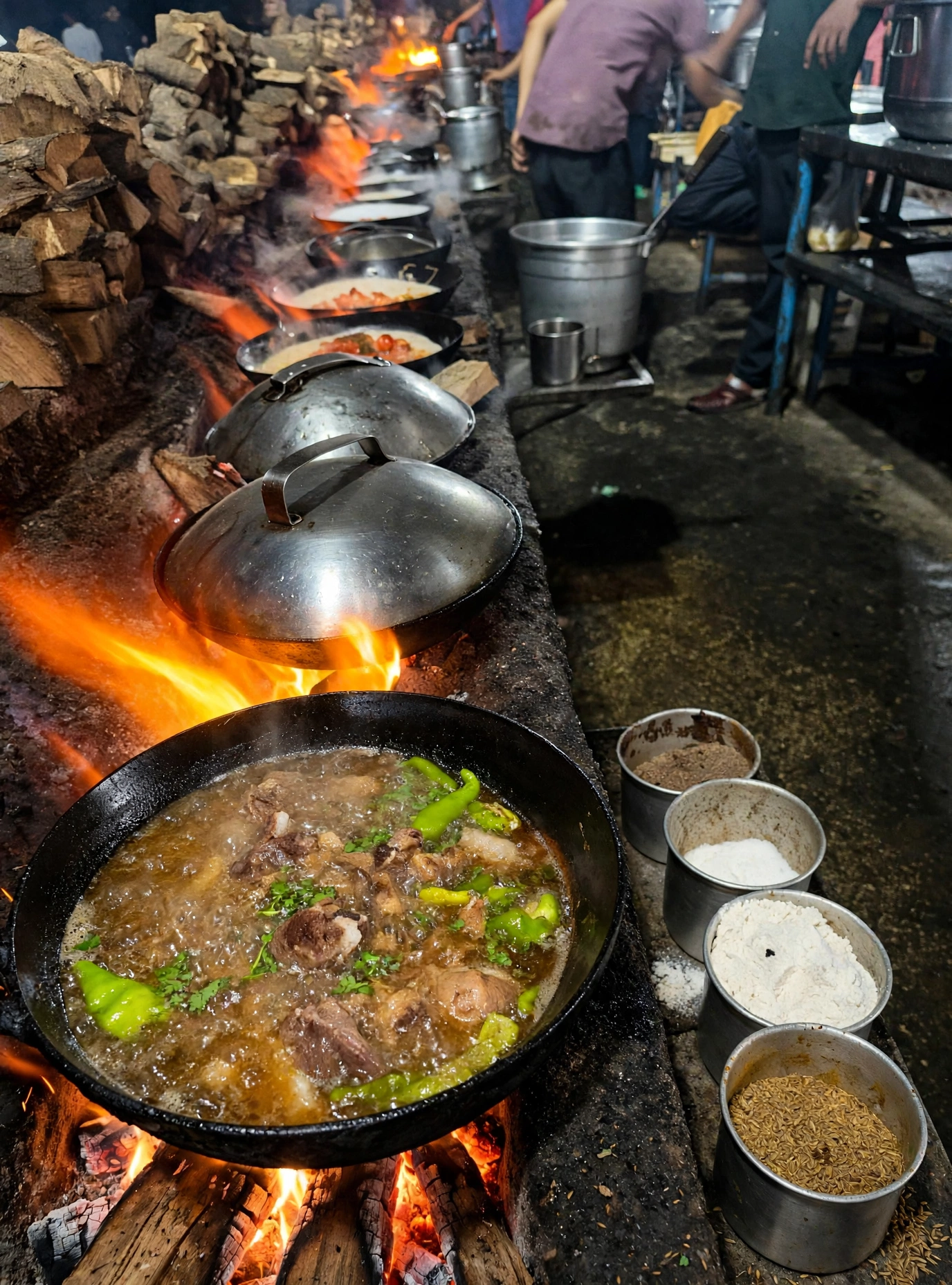 Hand-ground masala and live karahi preparation the traditional Balochi way